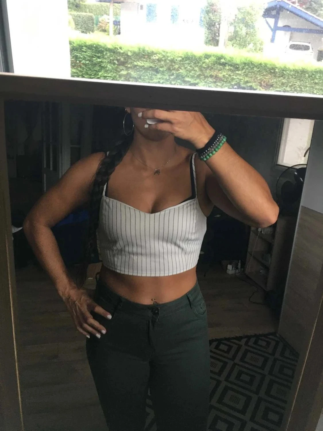 Witte gestreepte crop top van Pimkie – photo 3